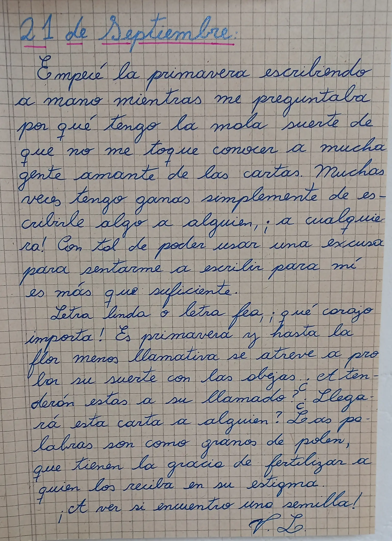 21 de Septiembre del 2026, first handwritten page